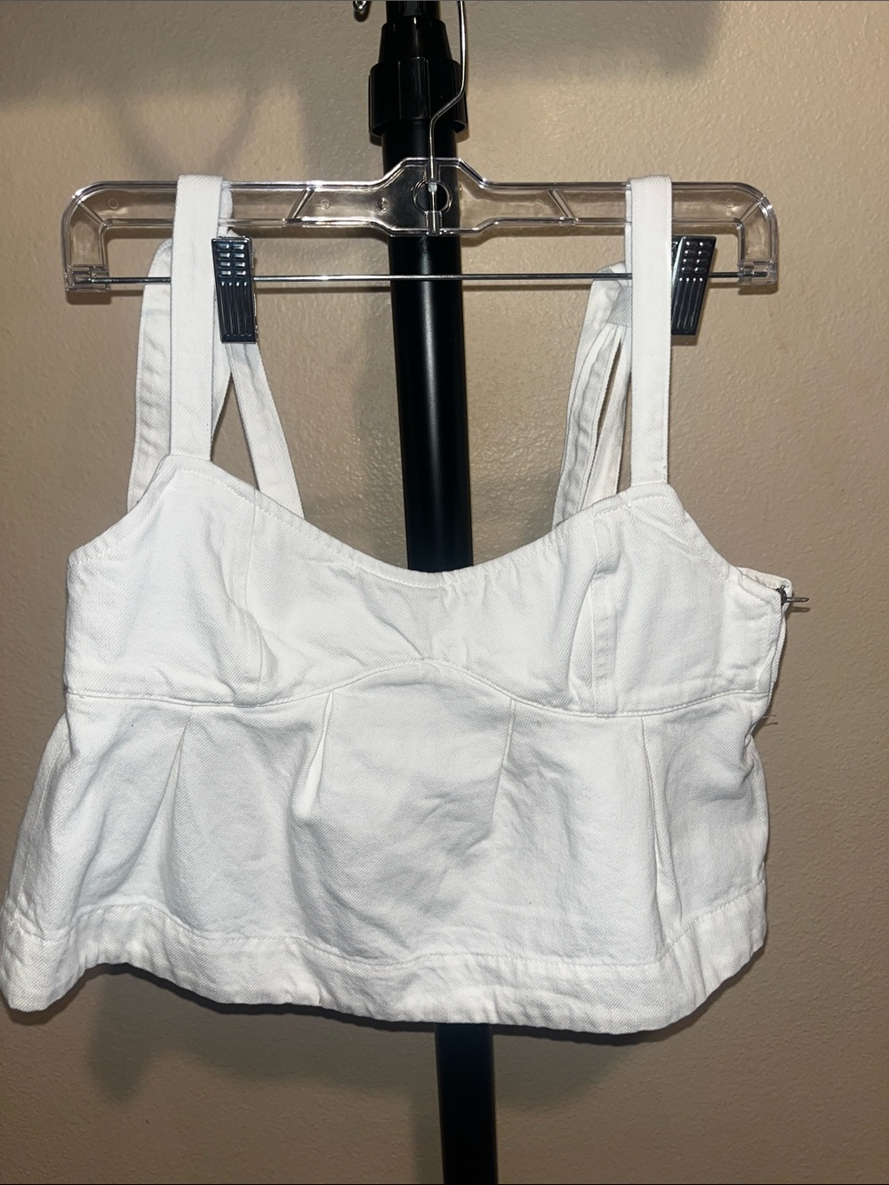 Zara White Cotton Crop Top
